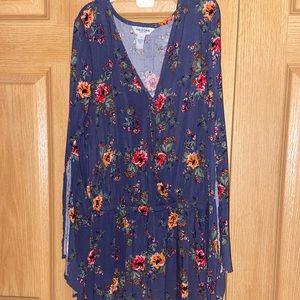 Blue floral romper
